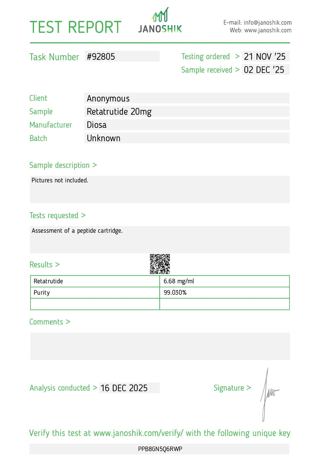 Diosa Pharma Retatrutide 20mg